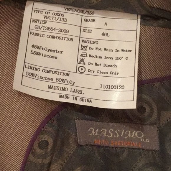 MASSIMO European STYLE SHINY TAN 2 PIECE SUIT - Picture 4 of 8